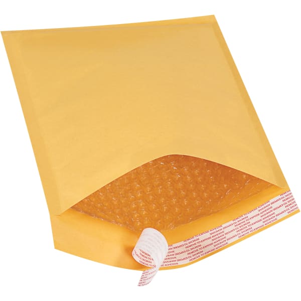 Partners Brand Kraft Self-Seal Bubble Mailers, #2, 8 1/2in x 12in, Pack Of 100