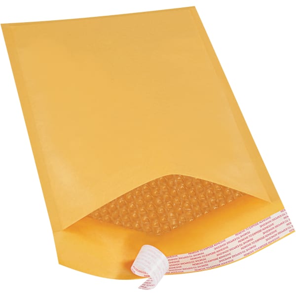Office Depot Brand Kraft Self-Seal Bubble Mailers, #3, 8 1/2in x 14 1/2in, Pack Of 100