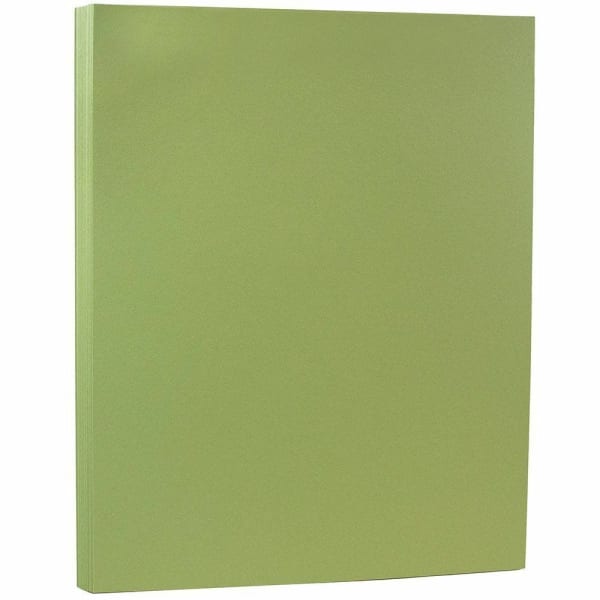 JAM Paper Letter Matte Paper, Olive Green, Letter (8.5in x 11in), 50 Sheets Per Pack, 28 Lb