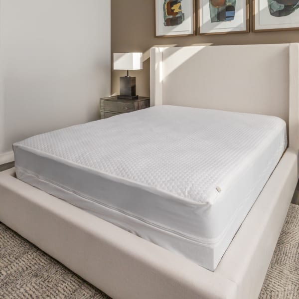 23 Threads Knitted Matelasse Mattress Encasement, Ctrl+Z Technology, White, Queen Extra Deep, Case Of 8