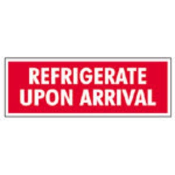 Tape Logic Preprinted Shipping Labels, SCL237, "Refrigerate Upon Arrival," 1 1/2in x 4in, Red/White, Pack Of 500