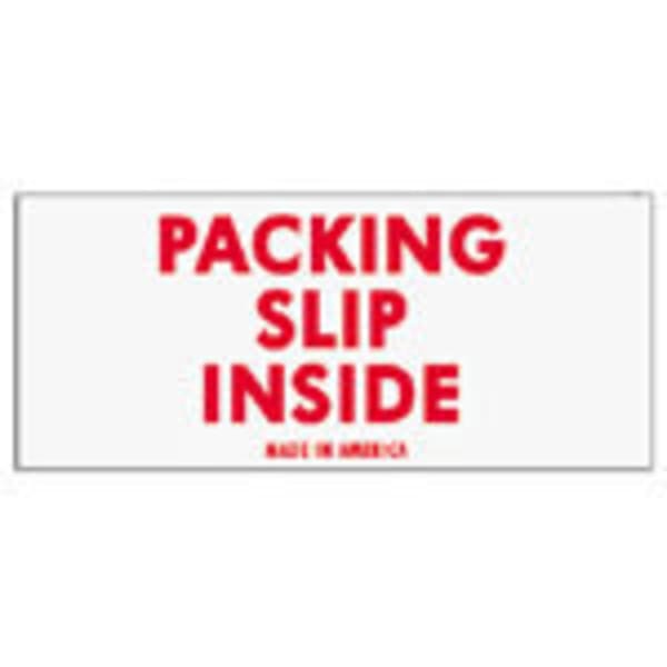 Tape Logic Preprinted Shipping Labels, SCL250, "Packing Slip Inside," 2in x 4in, Red/White, Pack Of 500