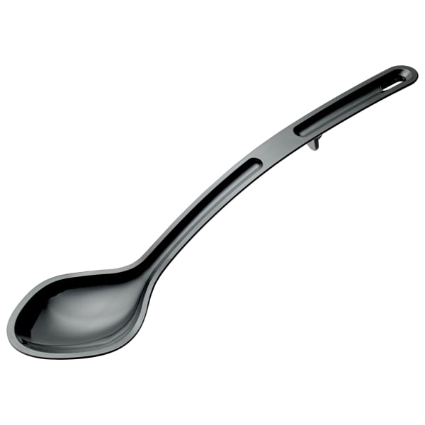 Winco CURV Dual Spout 13in Serving Spoon, 1.5 Oz, Black