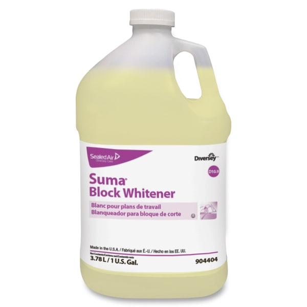 Diversey Suma Block Whitener - Ready-To-Use - 128 fl oz (4 quart) - Chlorine Scent - Non-corrosive - Yellow - 4 / Carton