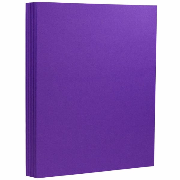 JAM Paper Card Stock, Electric Violet, Letter (8.5in x 11in), 130 Lb, Pack Of 25