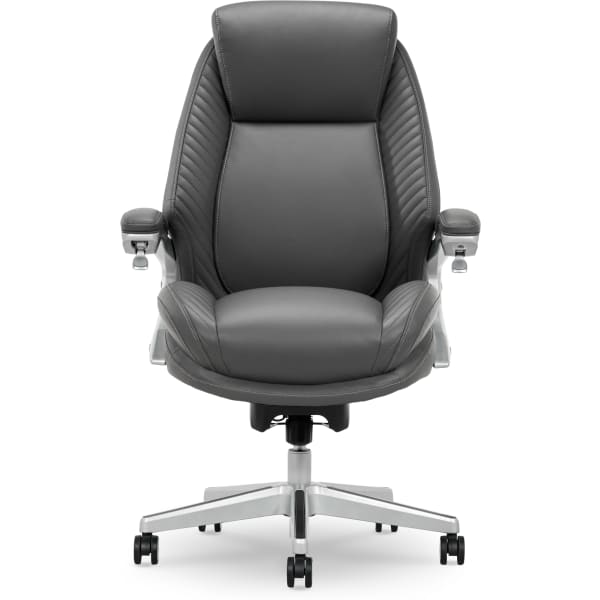 Serta iComfort i6000 Ergonomic Bonded Leather High-Back Executive Chair, Gray/Silver
