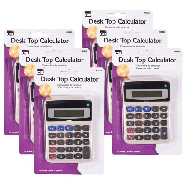 Charles Leonard Desktop Calculators, CHL39200-6, Pack Of 6 Calculators