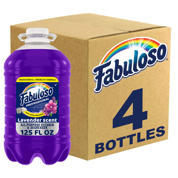 Fabuloso Professional All-Purpose Cleaner And Degreaser, Lavender Scent, 125 Oz, Case Of 4 Bottles