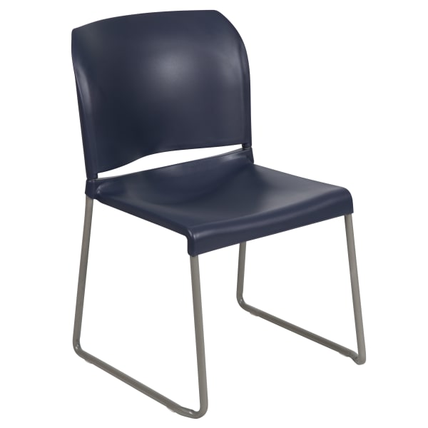 Flash Furniture HERCULES Series Full-Back Contoured Stacking Chair With Sled Base, Navy