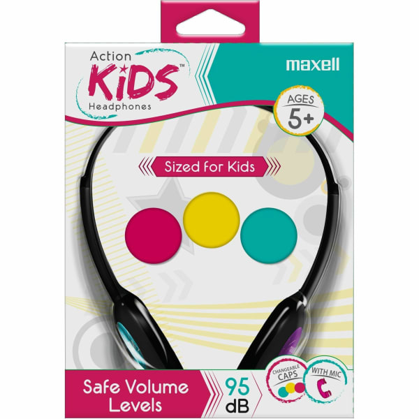 Maxell Action Kids Headphones With Mic - Stereo - Wired - Over-the-head - Binaural - Supra-aural
