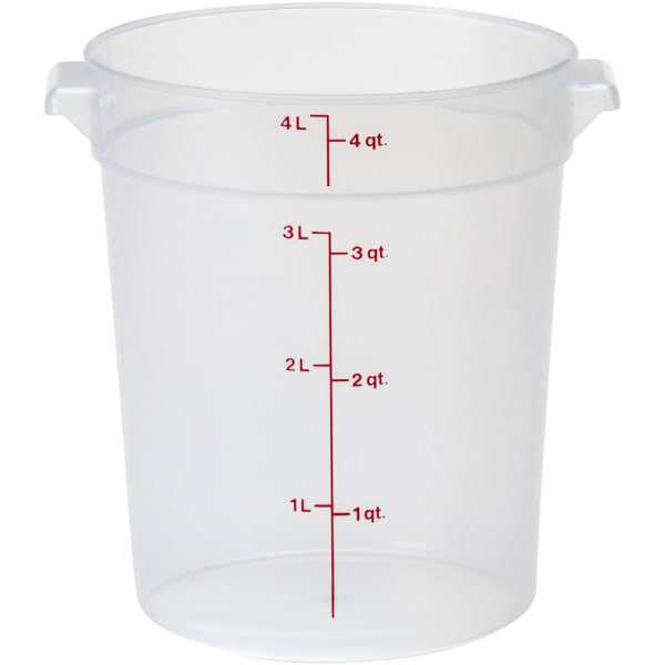 Cambro Translucent Round Food Storage Containers, 4 Qt, Pack Of 12 Containers
