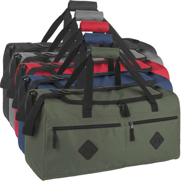 Trailmaker Duffel Bags, 12inH x 24inW x 11-1/2inD, Assorted Colors, Set Of 24 Duffel Bags