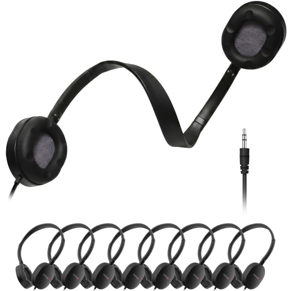 VentureX K22 Wired Kids Headsets, 3.5mm, Black, Total Qty 50
