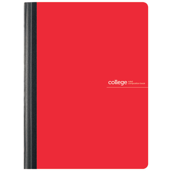 Office Depot Brand Poly Composition Book, 7-1/2in x 9-3/4in, College Ruled, 80 Sheets, Red