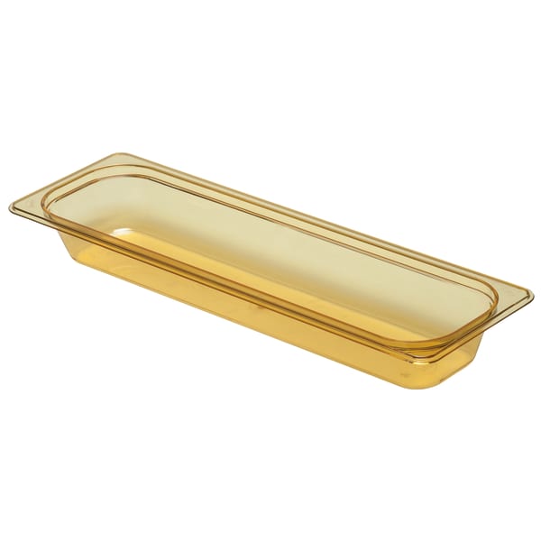 Cambro H-Pan High-Heat GN 1/2 Long Food Pans, 2-1/2inH x 6-3/8inW x 20-7/8inD, Amber, Pack Of 6 Pans