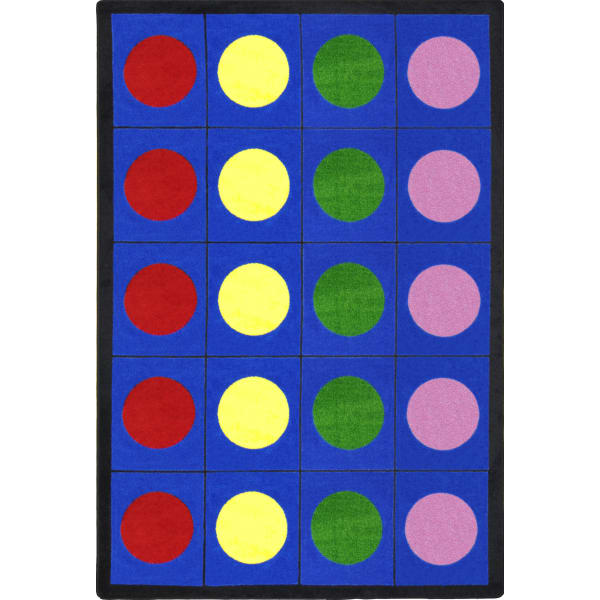 Joy Carpets Kids Essentials Rectangle Area Rug, Lots of Dots, 5-1/3ft x 7-33/50ft, Multicolor
