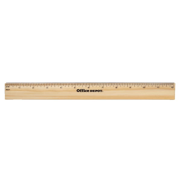 Office Depot Brand Wood Metal-Edge Ruler, 12in