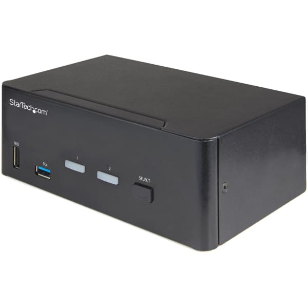 StarTech.com 2 Port Dual Monitor HDMI KVM Switch, 4K 60Hz HDMI 2.0 UHD HDR, 2 Port USB 3.0 Hub, 4x USB HID, Audio, Hotkey Switching, TAA - 2 Port Dual Monitor HDMI KVM Switch with USB 3.0 Hub 5Gbps - Hotkey/Push Button