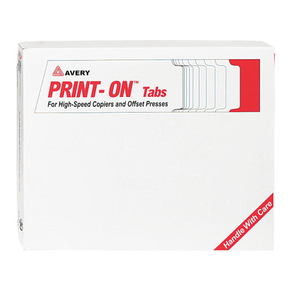Avery 20% Recycled 3-Hole Punched Copier Tab Dividers, 8 1/2in x 11in, 5-Tab, White Dividers/White Tabs, Pack Of 30 Sets
