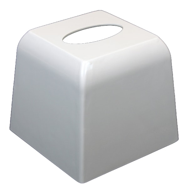 Hospitality Source Del Mar Bathroom Set Tissue Covers, 6-1/4in x 6-1/4in x 6in, White, Pack Of 12 Covers