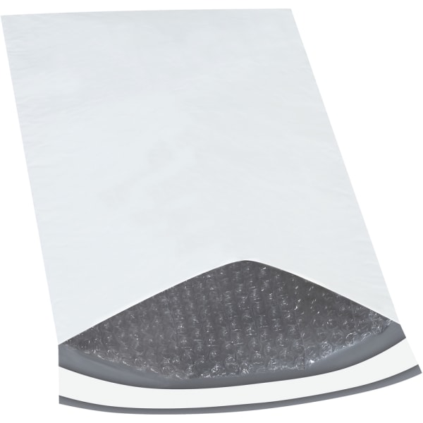 Partners Brand Bubble-Lined Poly Mailers, 9 1/2in x 14 1/2in, White, Box Of 100