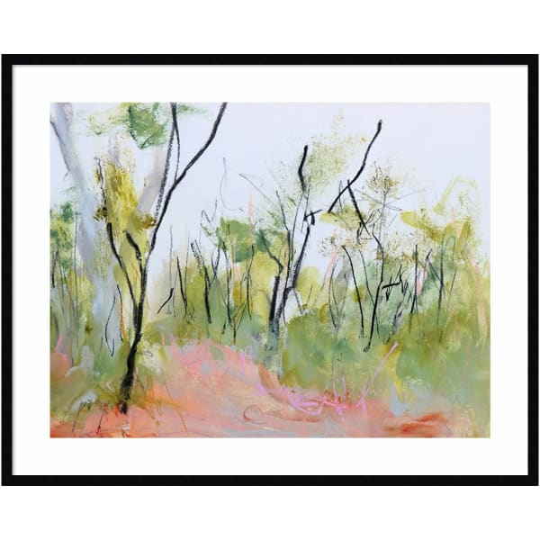 Amanti Art Loop Trail Through Swamp Oak Woodland by Ann Gordon Wood Framed Wall Art Print, 41inW x 33inH, Black