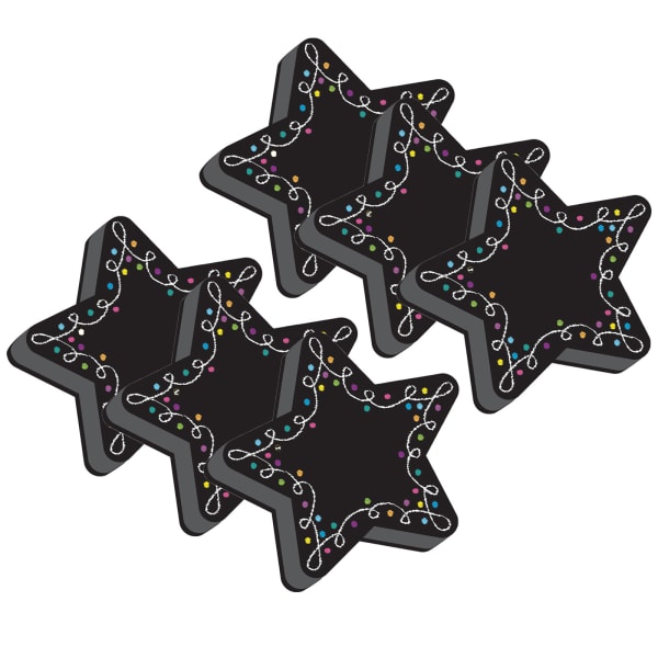 Ashley Productions Magnetic Whiteboard Erasers, 3-3/4in x 3-3/4in, Star Chalk, Pack Of 6 Erasers