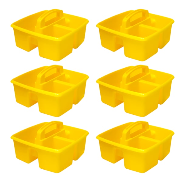 Storex Small Caddies, 5-1/4inH x 9-1/4inW x 9-1/4inD, Yellow, Pack Of 6 Caddies