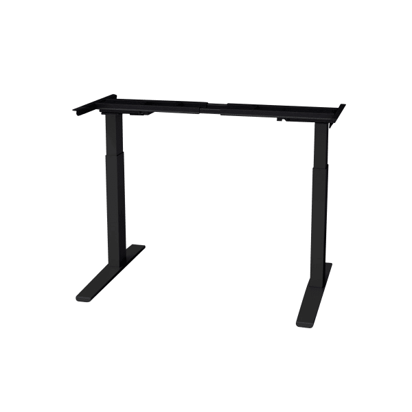 Fellowes Triumph LX 2-Leg Height-Adjustable Steel Table Base, 26-1/2inH x 42-1/2inW x 23inD, Black
