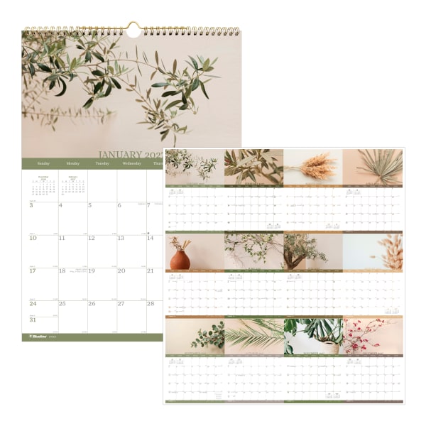 2027 Blueline Colorful Monthly Wall Calendar, 12in x 17in, Minimalist, January To December, C173121, Total Qty 1