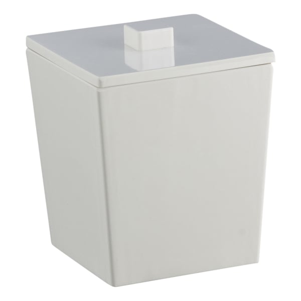Erwyn Products Form Cotton Ball Jars With Covers, 4-1/2inH x 3-1/2inL x 3-1/2inW, White, Set Of 12 Jars