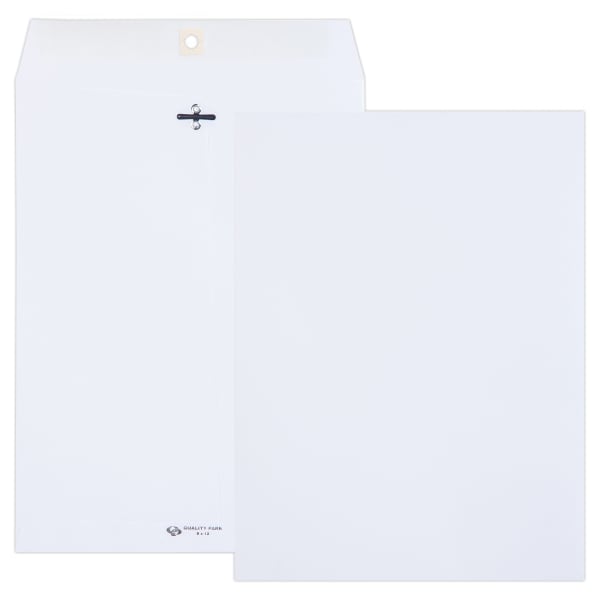 Quality Park #90 Envelopes, Clasp Closure, White, Box Of 100