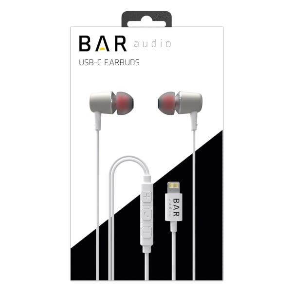 cellhelmet Bar Audio Earbuds With Microphone And Lightning Connector, White