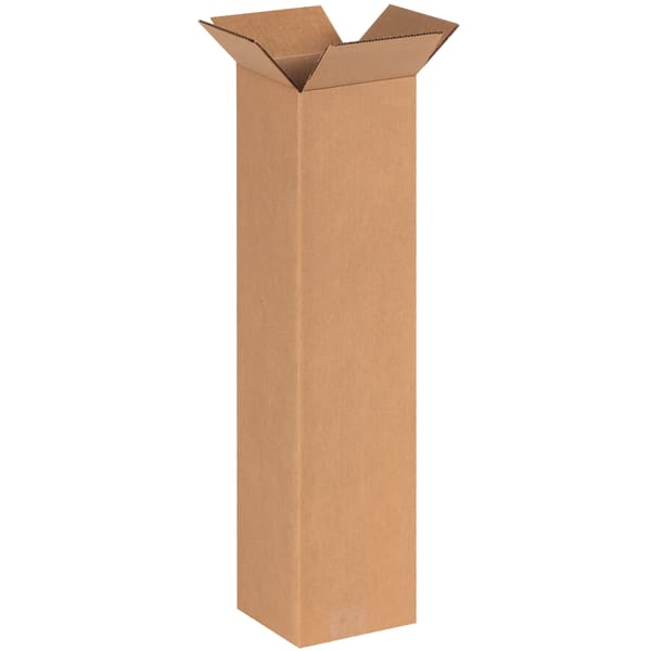 Partners Brand Tall Corrugated Boxes, 6in x 6in x 24in, Kraft, Pack Of 25