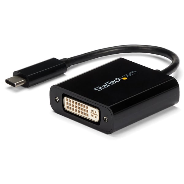 StarTech.com USB C to DVI Adapter - Black - 1920x1200 - USB Type C Video Converter  - CDP2DVI