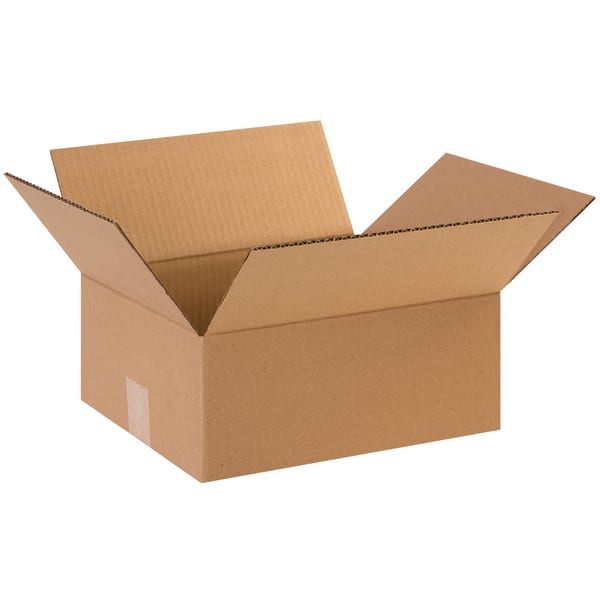 Partners Brand Flat Corrugated Boxes, 12inL x 10inW x 5inH, Kraft, Pack Of 25
