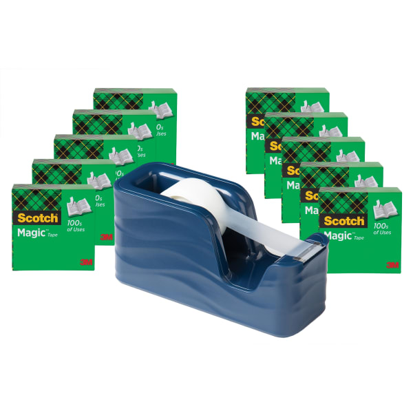 Scotch Magic Tape C18 Dispenser Value Pack - 333.33 yd Length x 0.75in Width - Matte - Dispenser Included - 10 / Pack