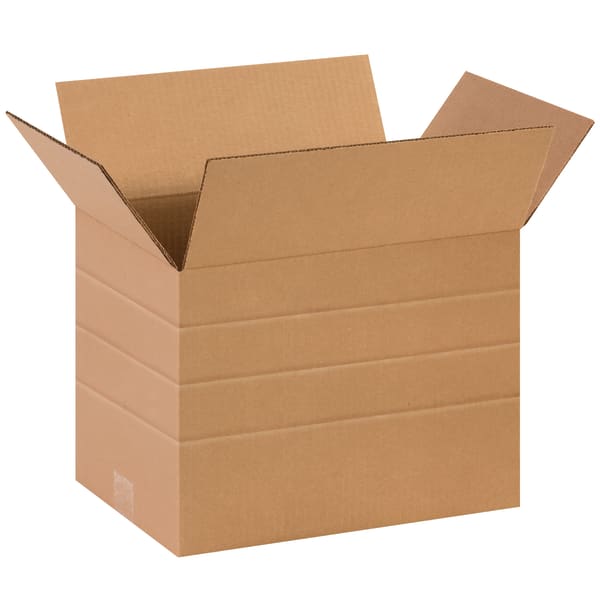Partners Brand Multi-Depth Corrugated Boxes, 10in x 14in x 10in, Kraft, Pack Of 25