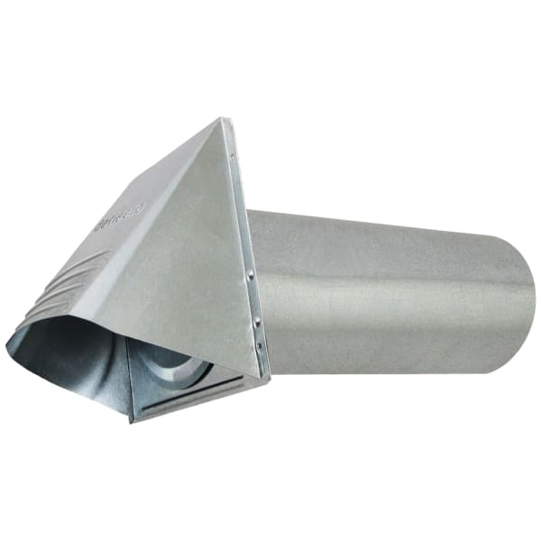 Deflecto 4in Wide-Mouth Galvanized Vent Hood, Silver, GVH4