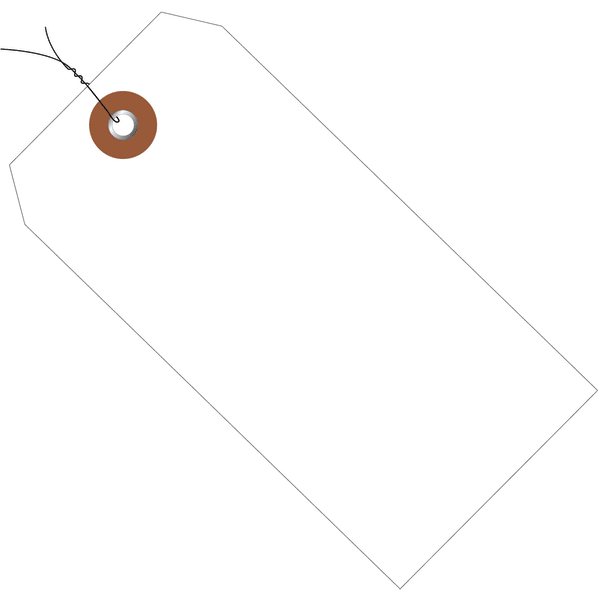 Partners Brand Prewired Plastic Shipping Tags, 6 1/4in x 3 1/8in, White, Case Of 100
