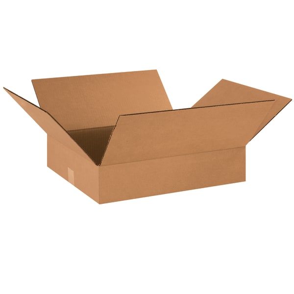 Partners Brand Flat Corrugated Boxes, 18in x 16in x 4in, Kraft, Pack Of 25