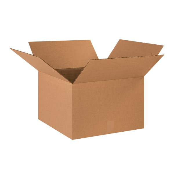 Partners Brand Heavy-Duty Single Wall Boxes, 18in x 18in x 12in, Kraft, Pack Of 25