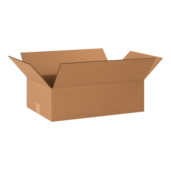 Partners Brand Flat Corrugated Boxes, 20in x 12in x 6in, Kraft, Pack Of 25