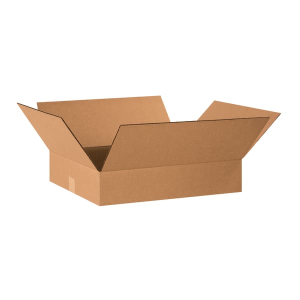 Partners Brand Flat Corrugated Boxes, 20in x 16in x 4in, Kraft, Pack Of 25