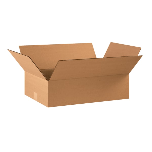 Partners Brand Flat Corrugated Boxes, 22in x 14in x 6in, Kraft, Pack Of 20