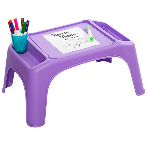 LapGear Turtle Table Kids Activity Lap Desk Tray, Purple