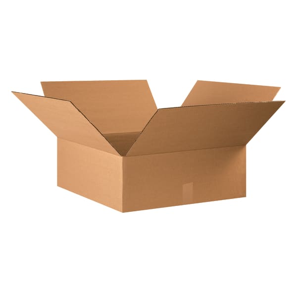 Partners Brand Flat Corrugated Boxes, 22in x 22in x 8in, Kraft, Pack Of 15