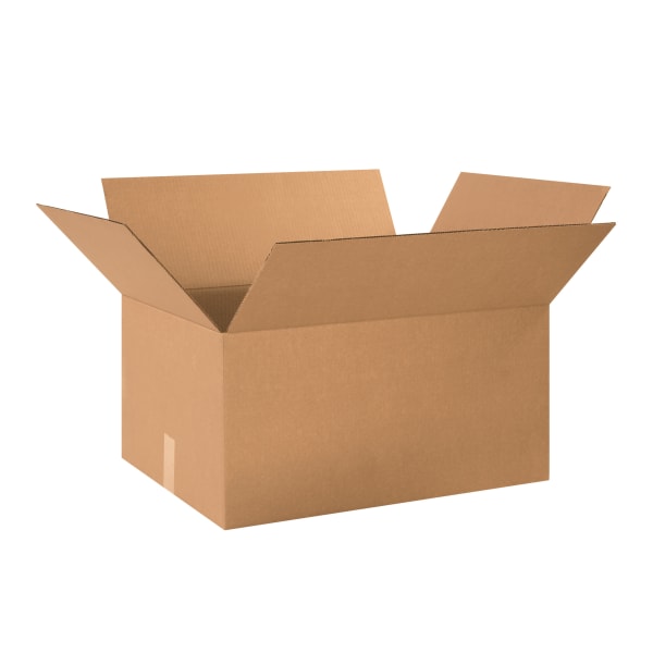 Partners Brand Heavy-Duty Single Wall Boxes, 24in x 18in x 12in, Kraft, Pack Of 15