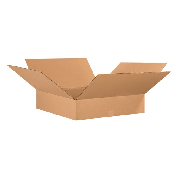 Partners Brand Flat Corrugated Boxes, 26in x 26in x 6in, Kraft, Pack Of 10