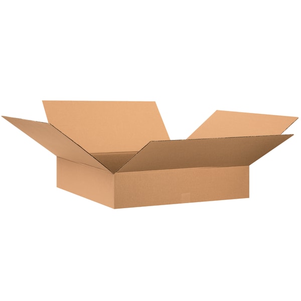 Partners Brand Flat Corrugated Boxes, 28in x 28in x 6in, Kraft, Pack Of 10